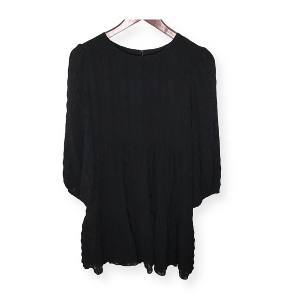 Madewell Puff Sleeve Black Dress Size 6. - Picture 1 of 7